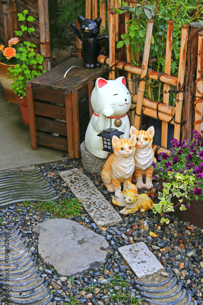 Mèo thần tài decor trang trí sân vườn